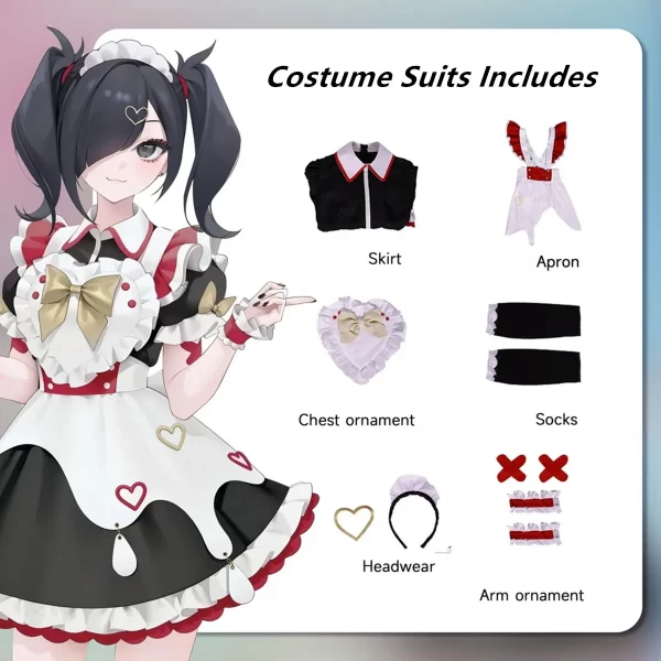 game needy streamer overload ame ame chan maid cosplay costume role play comic con dress hallowmas party wigs anime prop