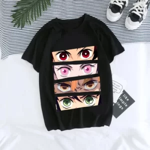 women's t shirt kaus grafis anime demon slayer uniseks tanjirou kamado kaus wanita kimetsu kaus wanito printed harajuku t shirt