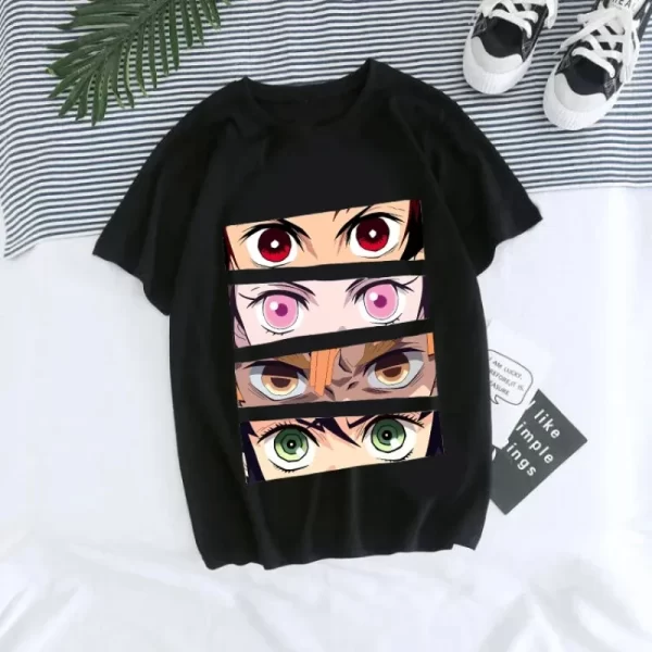 women's t shirt kaus grafis anime demon slayer uniseks tanjirou kamado kaus wanita kimetsu kaus wanito printed harajuku t shirt