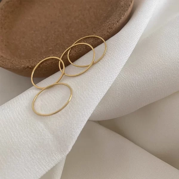 ghidbk 0.5mm extremely thin stainless steel anti tarnish rings for women fashion simple 18k pvd gold plated ring office style