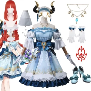 nilou new cosplay costume genshin impact cosplay costume lolita daily wear blue dress maid carnival uniform party suit