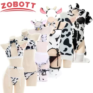 hot toys cow series swimsuit bodysuit bikini maid unifrom costume summer beach kawaii girl swimwear skirt uniform set cosplay