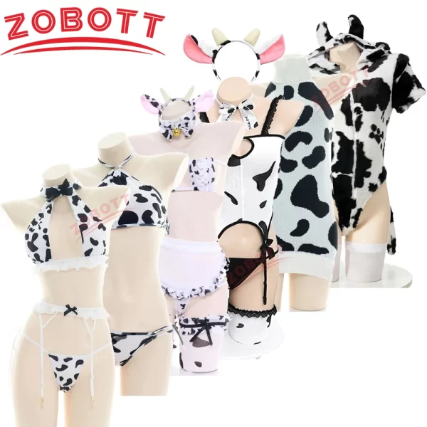 hot toys cow series swimsuit bodysuit bikini maid unifrom costume summer beach kawaii girl swimwear skirt uniform set cosplay