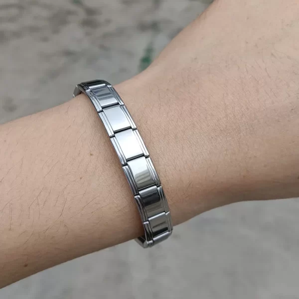 new women's jewelry diy 9mm width itanlian elastic charm bracelet fashion stainless steel fashion bangle