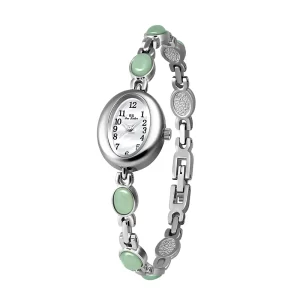 luxury women's small dial watch fashion elegant green jade bracelet ladies dress quartz watch daily party wear wristwatch clock