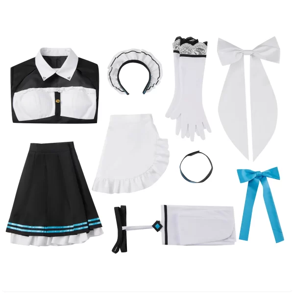 game blue archive itinose asena maid cosplay costume apron uniform suit halloween party role play outfit women dress