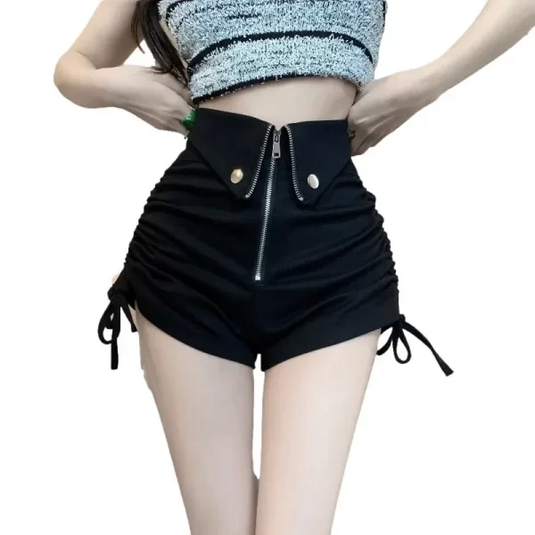 women's high waisted slimming bell bottoms black petite casual shorts straight leg design for autumn 2023