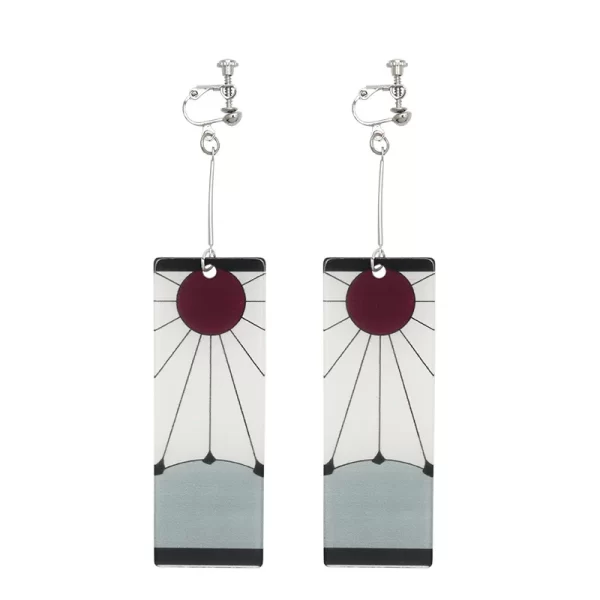 fashion acrylic tanjiro earrings demon slayer earrings anime cosplay props hanafuda drop long earrings for women girls jewelry