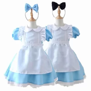 halloween baby kids girls anime alice adventures blue fancy party dress alice dream child sissy maid lolita cosplay costume