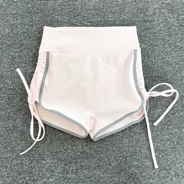 women's drawstring sports shorts for summer; lightweight quick drying casual hot pants for fitness; sexy high waisted hip liftin