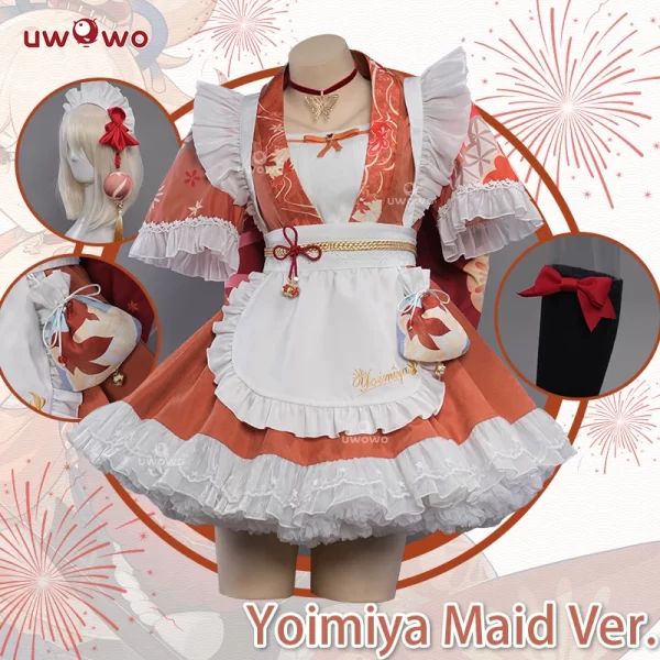 【flash sale 6.18】yoimiya cosplay maid costume s 3xl genshin impact fanart cosplay yoimiya cosplay yoimiya maid dress