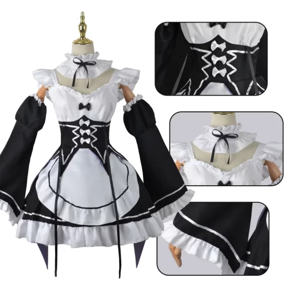 anime ram rem maid cosplay re life in a different world from zero costumes women loli dress halloween party suit