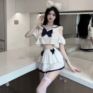 ladies' sexy lingerie sexy maid uniform hollow out hot no take off seductive suit bed hot flirting role playing uniform