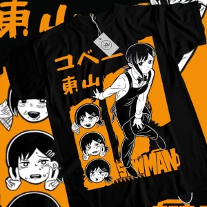 kobeni t shirt denji & makima chainsaw man pochita horror anime shirt all size