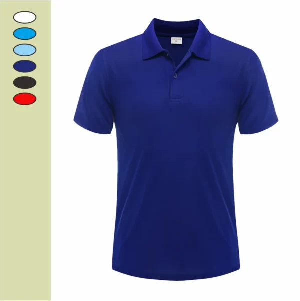 summer top new lapel solid color shirt short sleeve casual business fashion breathable and comfortable polo shirt group uniform