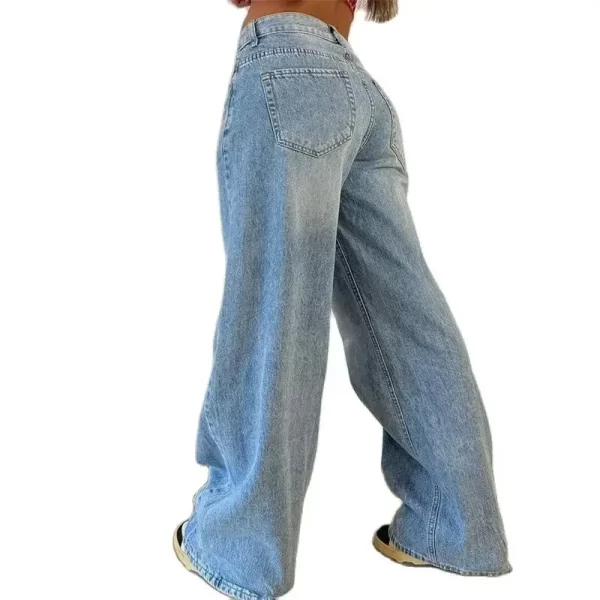 vintage american style straight jeans women high waist casual loose denim pants female comfortable commuter wide leg trousers 24