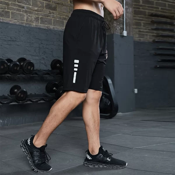 new black running shorts men striped printing loose basketball sport gym breathable shorts fitness training workout bottom male