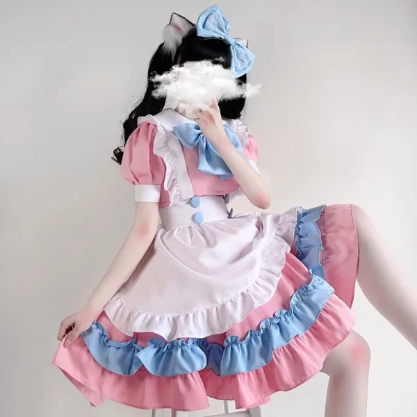 lolita dress maid dress plus size skirt cute big bow girl dress cosplay costumes boys clothing party suit ladies dress cat paw