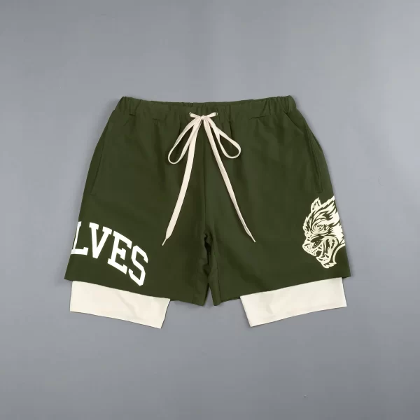 2024 new breathabledouble layersport shorts gym fitness bodybuilding workout quick dry beach 2 in 1 shorts male running shorts