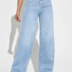 2024 new women's wear european and american loose denim wide leg pants slimming high waist all match jeans for women