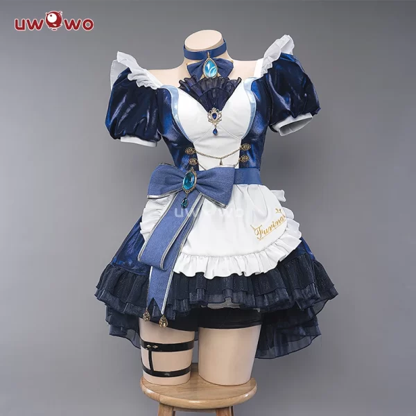 in stock uwowo genshin impact fanart furina focalors hydro archon maid cosplay costume
