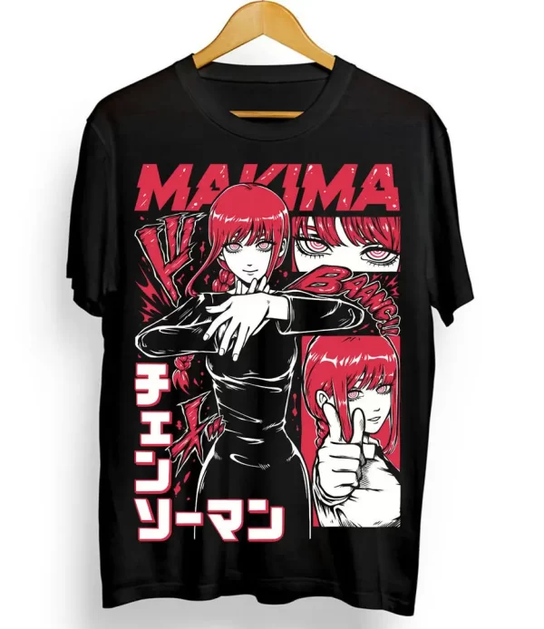 denji & makima chainsaw man t shirt pochitaanime manga unisex t shirt all size