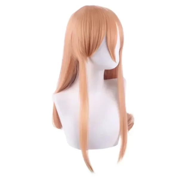 anime chainsaw man power cosplay wigs with wigcap girls headwear halloween dress up party masquerade costumes wigs