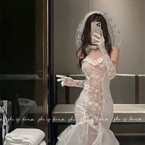 plus qunque sexy women bride cosplay uniform bridal lingerie maid lace bikini anime costume wedding dress ladies bra panty white
