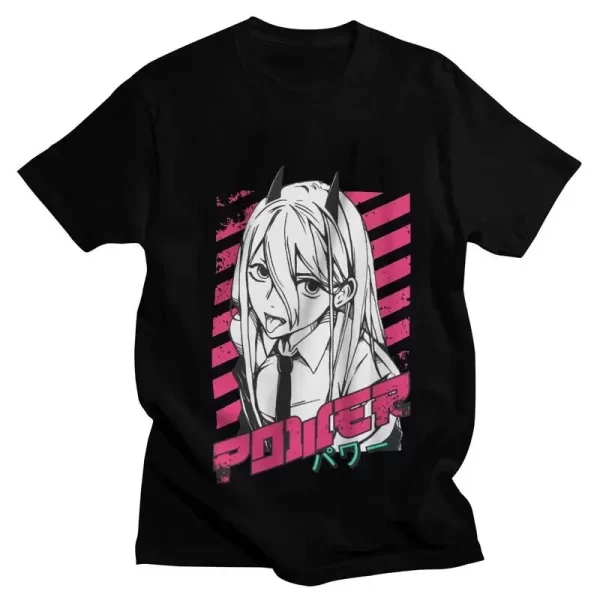 japanese anime chainsaw man graphic print t shirt men women fashion casual crew neck short sleeve plus size unisex t shirt