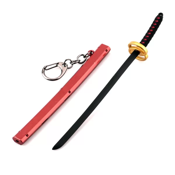 demon slayer sword model keychain kimetsu no yaiba keyring anime cosplay prop metal pendant llaveros toy friends gift 17cm