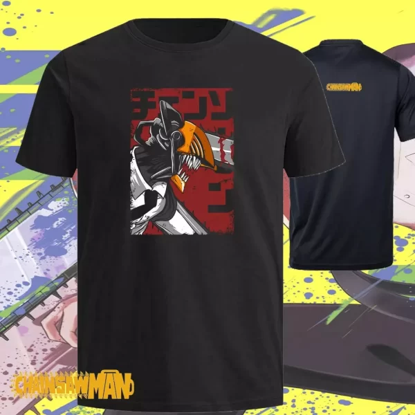chainsaw man japanese anime cotton pattern printed short sleeve t shirt retro men women kids casual loose streetwear top tees