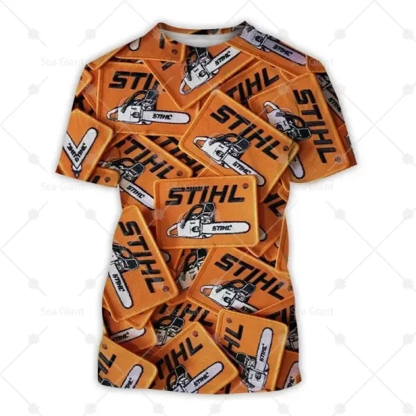 2025 chainsaw lumberjack 3d printed summer men's t shirt outdoor sports work quick drying clothing o collar loosetough guy style