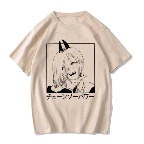 unisex japanese anime chainsaw women t shirt cartoon pochita t shirt makima harajuku graphic tees clothing tops tshirt manga