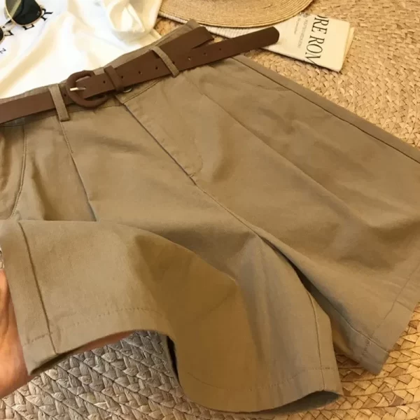 new wide leg shorts for women 2024 summer thin cotton a line short pants office lady classic loose casual zipper women‘s shorts