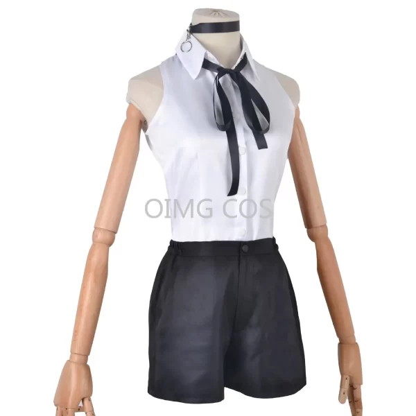 chainsaw reze cosplay costume outfits shirt tie short wig neck ring women anime uniform halloween
