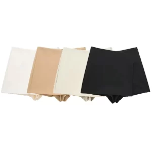 traf shorts women 2024 summer elegant casual party skirt shorts ladies fashion white khaki black short skirt pants for female