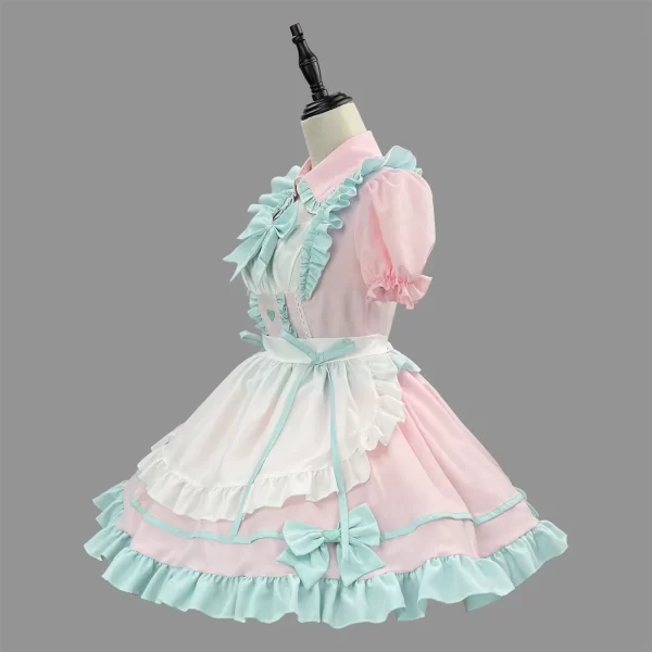 anime s 5xl sweet cute lolita maid dress cosplay costume pink blue girl woman maid dress party coffee shop costumes rainbow girl
