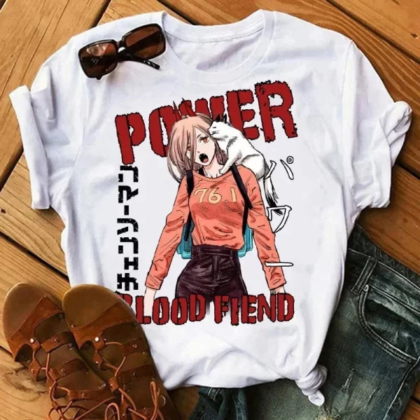 japanese anime chainsaw man graphic print t shirt men women fashion casual crew neck short sleeve unisex t shirt