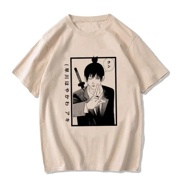 unisex japanese anime chainsaw women t shirt cartoon pochita t shirt makima harajuku graphic tees clothing tops tshirt manga