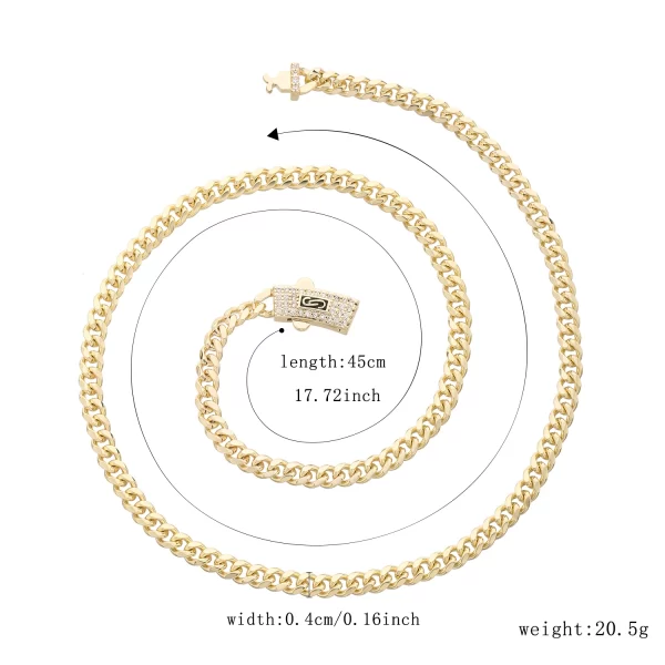 14k gold plated brass monaco 4mm necklace high quality fashion versatile men and women jewelry free shipping item