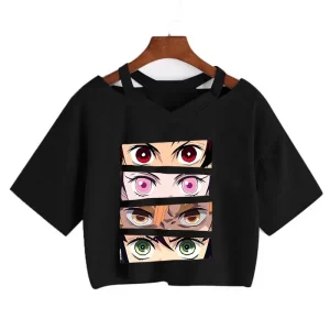 demon slayer t shirt nezuko tshirt women kimetsu no yaiba crop top tees japanese anime tanjirou kamado tops manga t shirt female