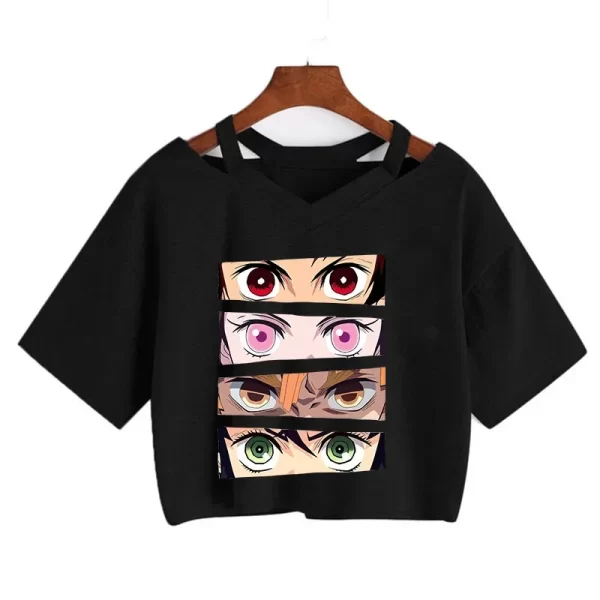 demon slayer t shirt nezuko tshirt women kimetsu no yaiba crop top tees japanese anime tanjirou kamado tops manga t shirt female