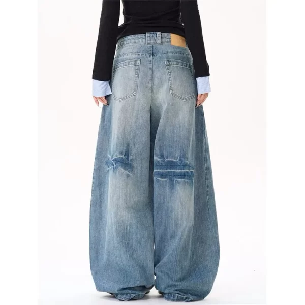 2025 new american fashion hip hop joker oversized jeans women street new spot hot mopping wide leg pants unisex loose jeans