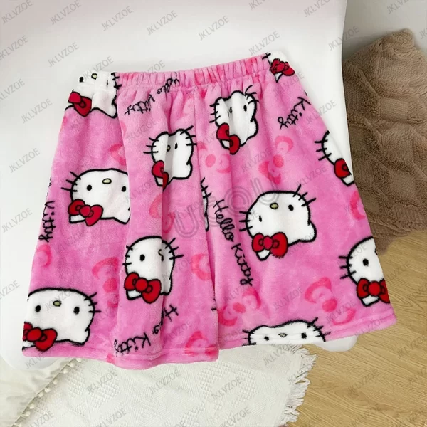 2025 summer new hello kitty printed women's pajama short pants anime loose shorts cartoon couple leisure home short trousers