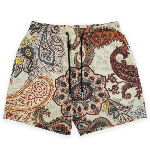 summer new men short pant rose design casual shorts street hip hop fitness polyester fast dry breathable embroidery men shorts