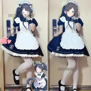game blue archive anime tendou arisu cosplay costume wig french maid lolita skirt woman kawaii sexy carnival halloween suit