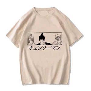 unisex japanese anime chainsaw women t shirt cartoon pochita t shirt makima harajuku graphic tees clothing tops tshirt manga