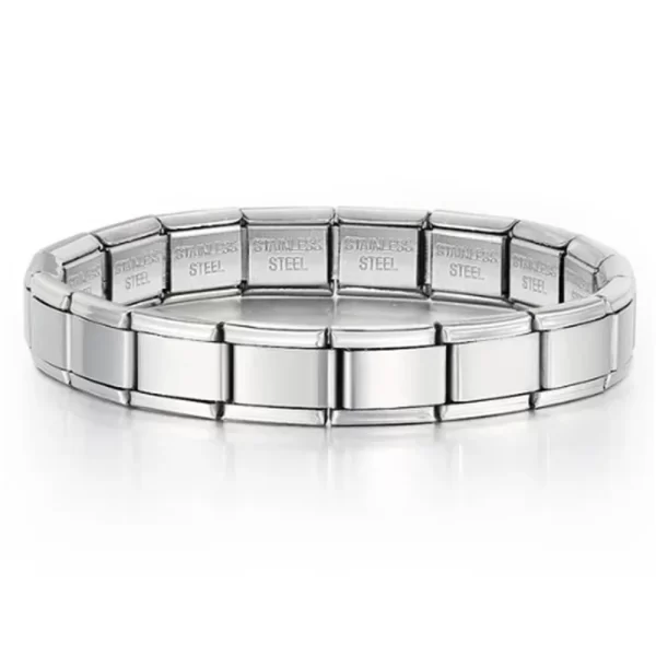 new women's jewelry diy 9mm width itanlian elastic charm bracelet fashion stainless steel fashion bangle