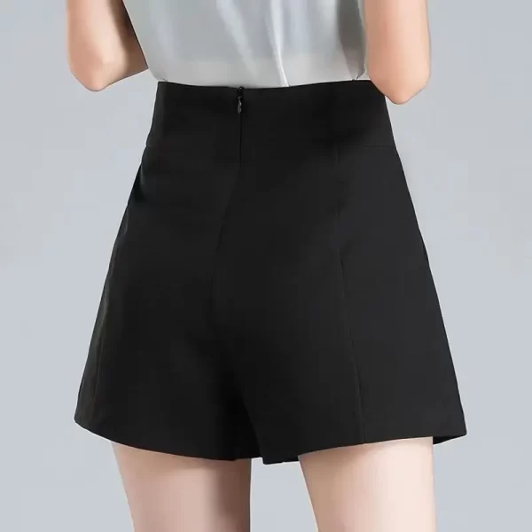 women spring summer a line shorts casual high waist loose wide leg chiffon shorts chic lady white black suit shorts high quality