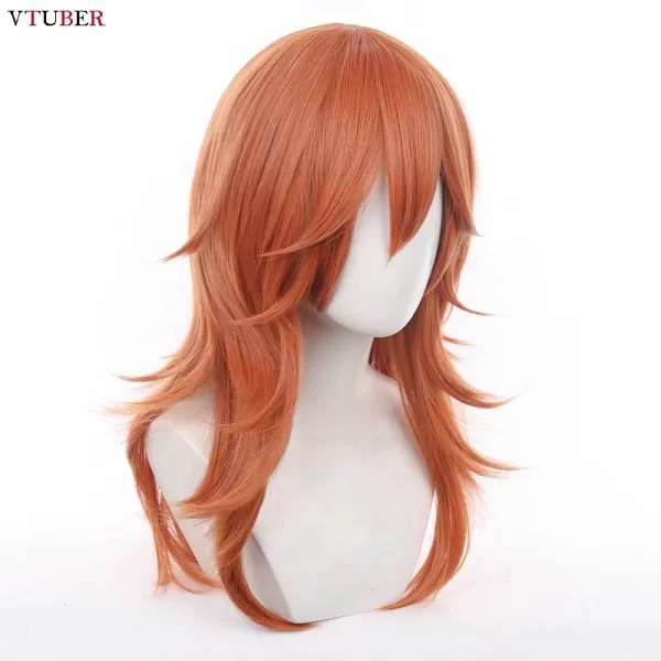angel devil cosplay wig chainsaw man wigs angel devil cosplay 60cm orange brown heat resistant synthetic hair anime wigs +wigcap